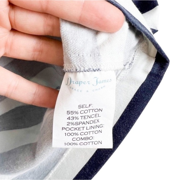 DRAPER JAMES Nassau Striped Shift Dress in Navy / White w/ Pockets Size 10 - Picture 10 of 13